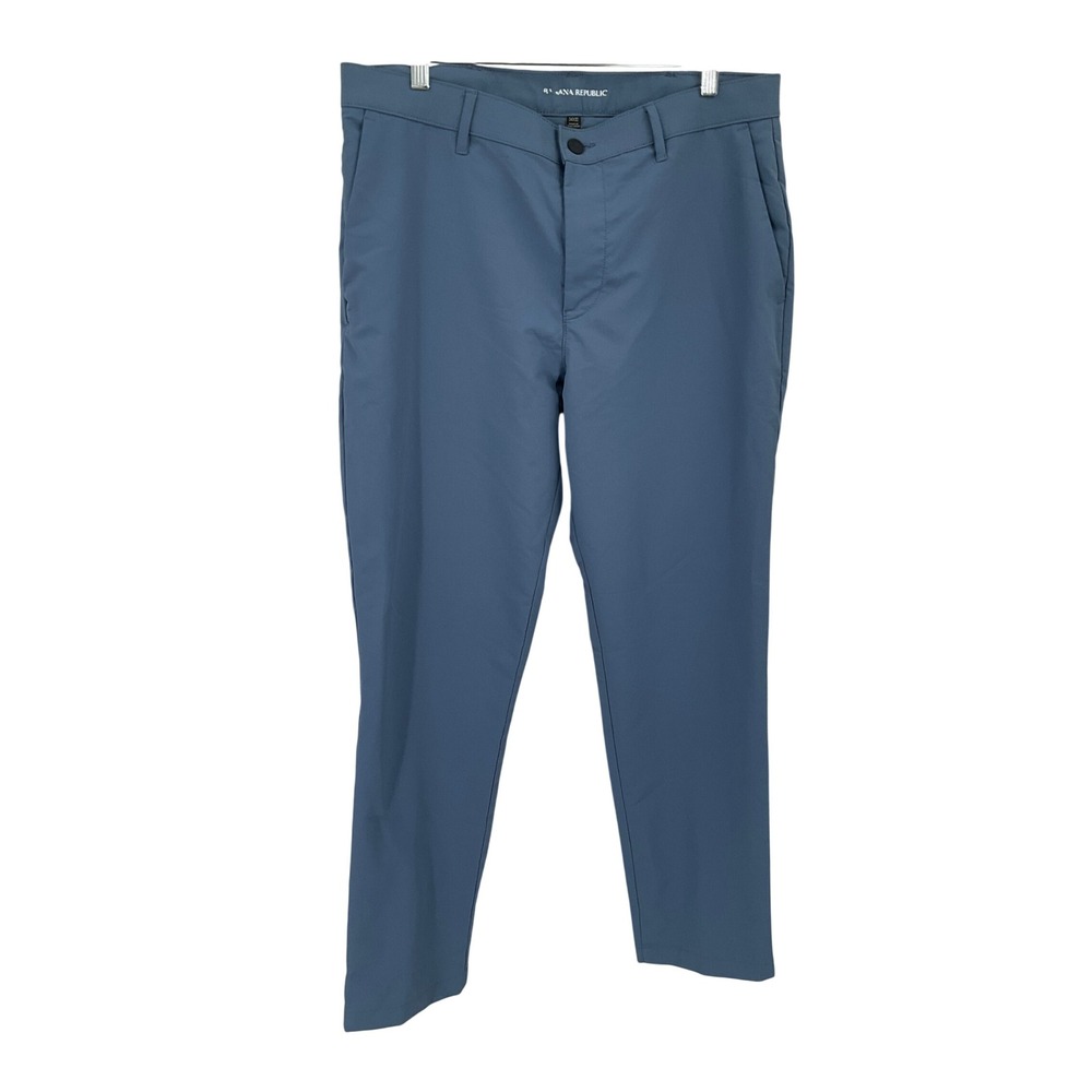 Banana Republic Core Temp Chino Mens 34x31 Blue Grey Performance Tapered Classic